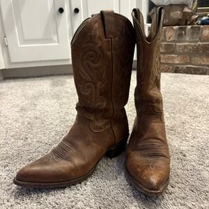 Justin Leather Western Cowboy Boots Brown Pointed Toe Style 2252 Mens 10.5 B